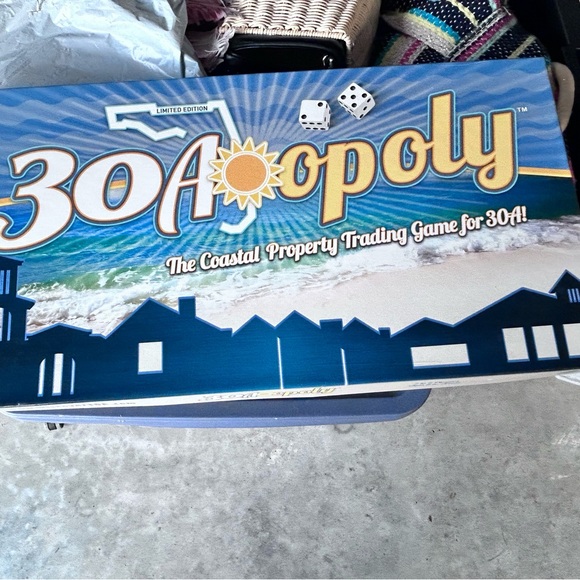 30A Opoly Monopoly Game Florida Seaside Watercolor Grayton Beach Santa Rosa‎ - Picture 1 of 2